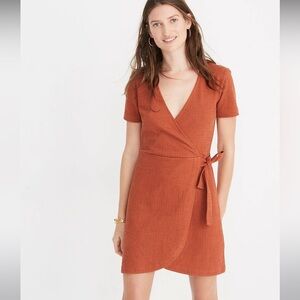 Madewell Texture & Thread Short-Sleeve Side-Tie Dress Size S
